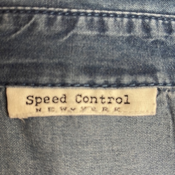 Speed Control Denim Dress with Floral Appliqué - Picture 13 of 17